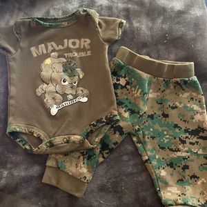 Marines - Authentic Apparel - 0-3 Month Camo Set